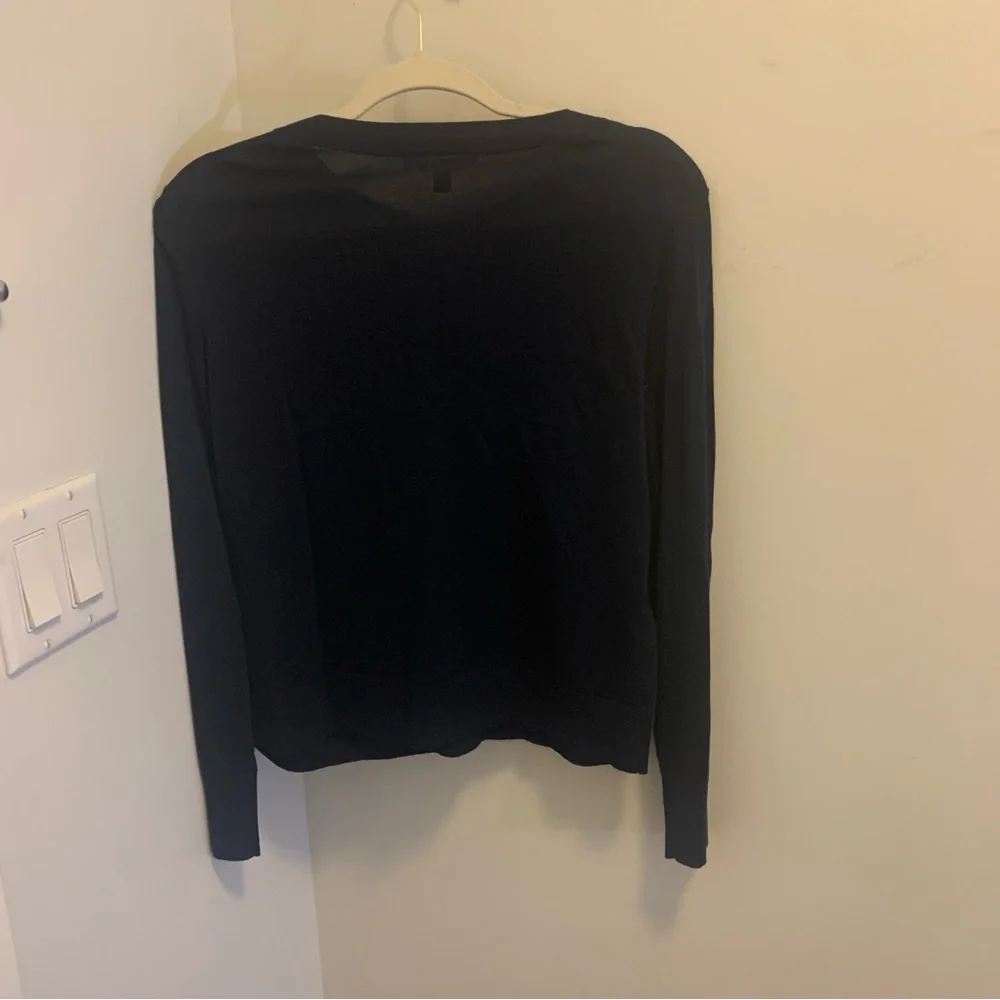 Banana Republic Factory Washable Forever Crew-Neck Cardigan - Navy - NWT - Picture 2 of 4